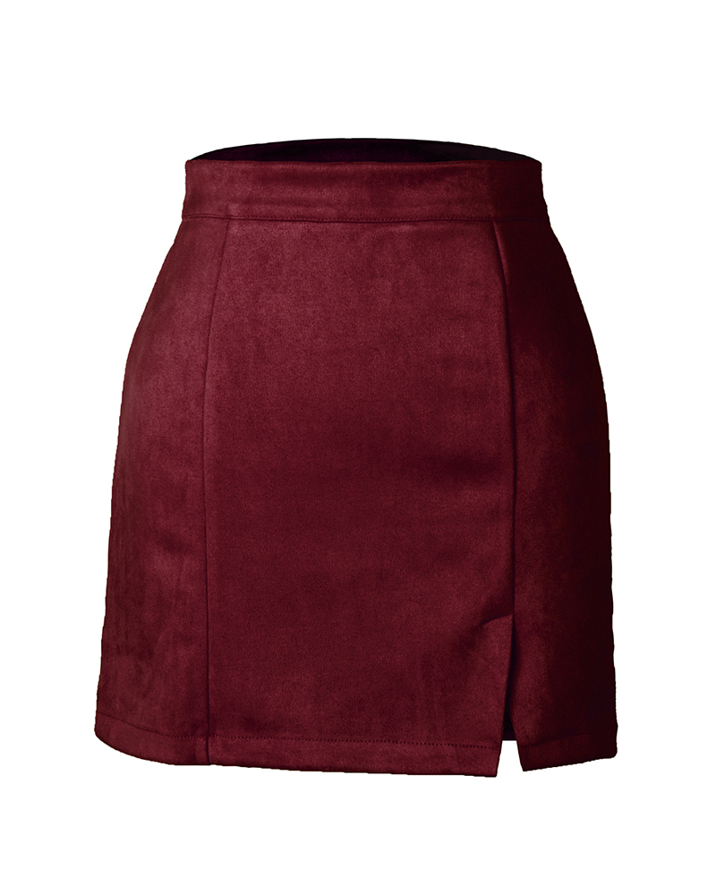 Autumn And Winter Suede Hip Skirt-Curvy-Faja