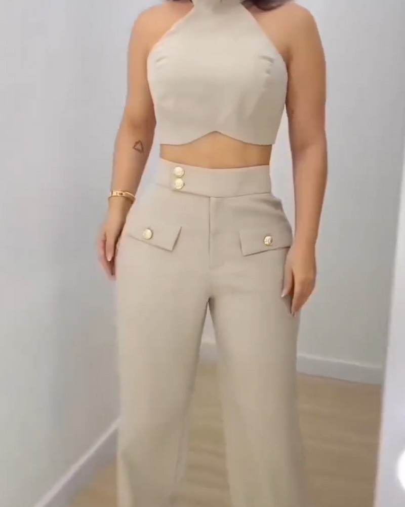 Loose Wide Leg Suit Pants