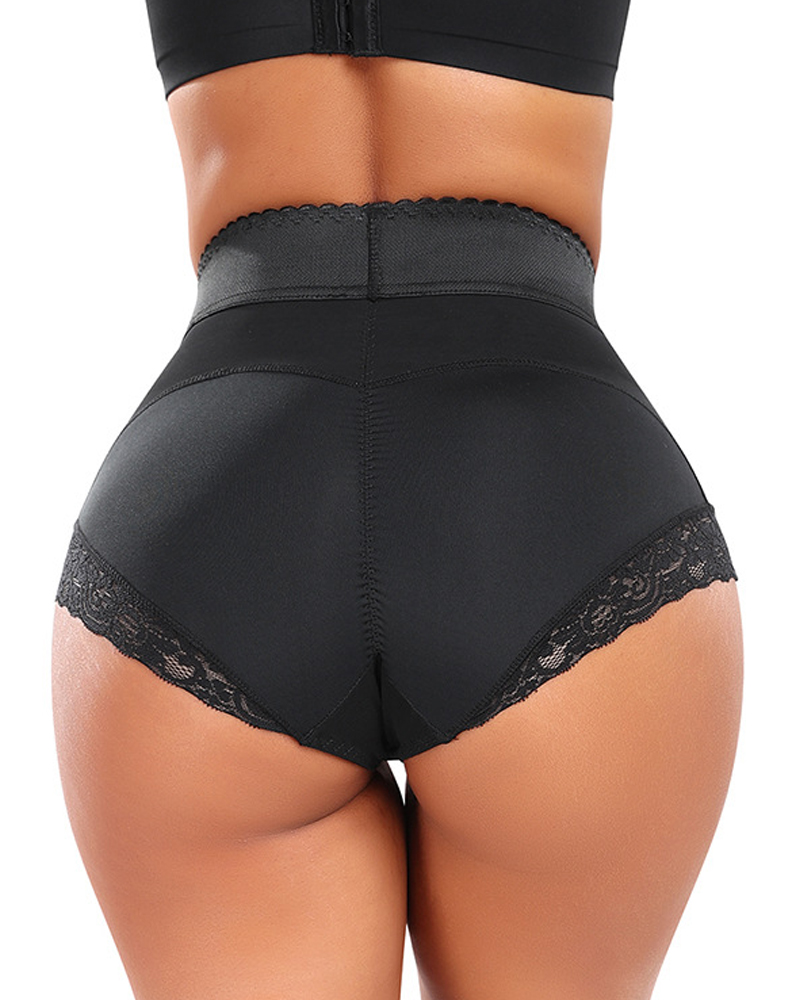 Triangle Lace Waist Shorts Tummy Control Hip Lifting Pants