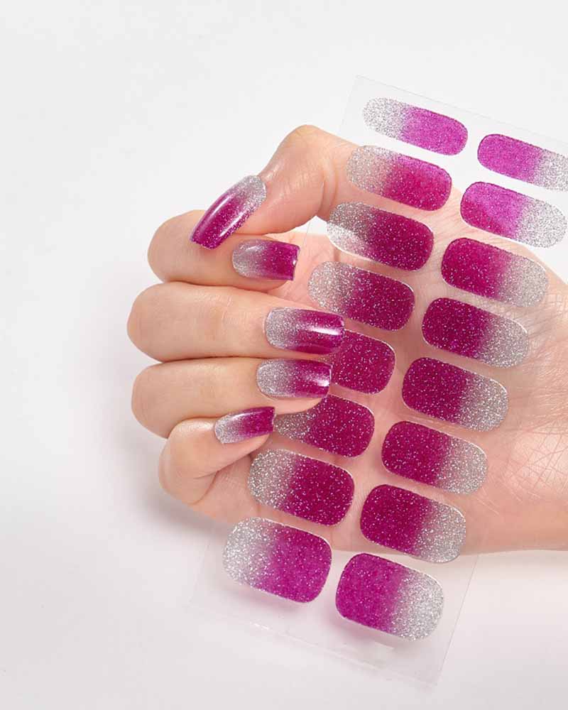 Gradient Glitter Nail Sticker-Curvy-Faja
