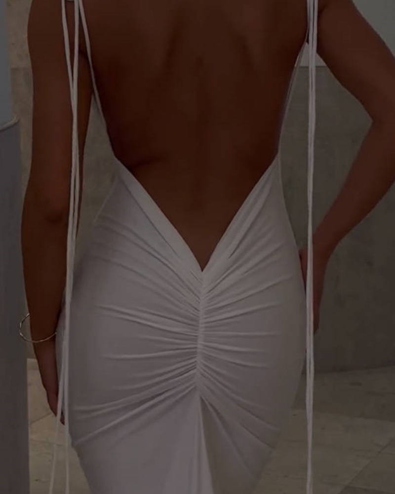 Women's Fashionable Slim Slip Maxi Dress-Curvy-Faja