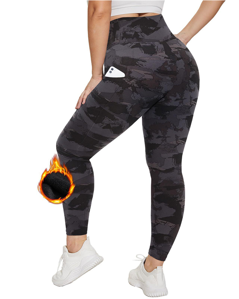 Thickened Fleece Leggings-Curvy-Faja