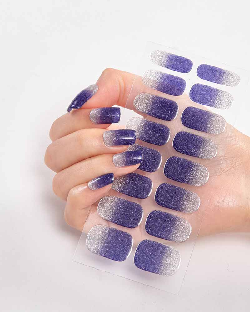 Gradient Glitter Nail Sticker-Curvy-Faja