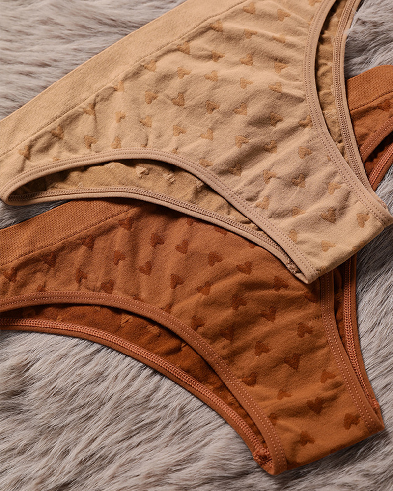 Sexy Simple Printed Cotton Crotch Briefs-Curvy-Faja