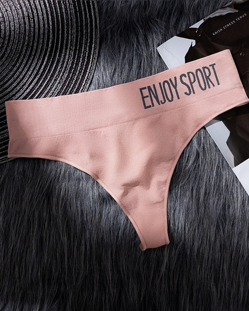 Sexy Seamless Letter Seamless Panties-Curvy-Faja