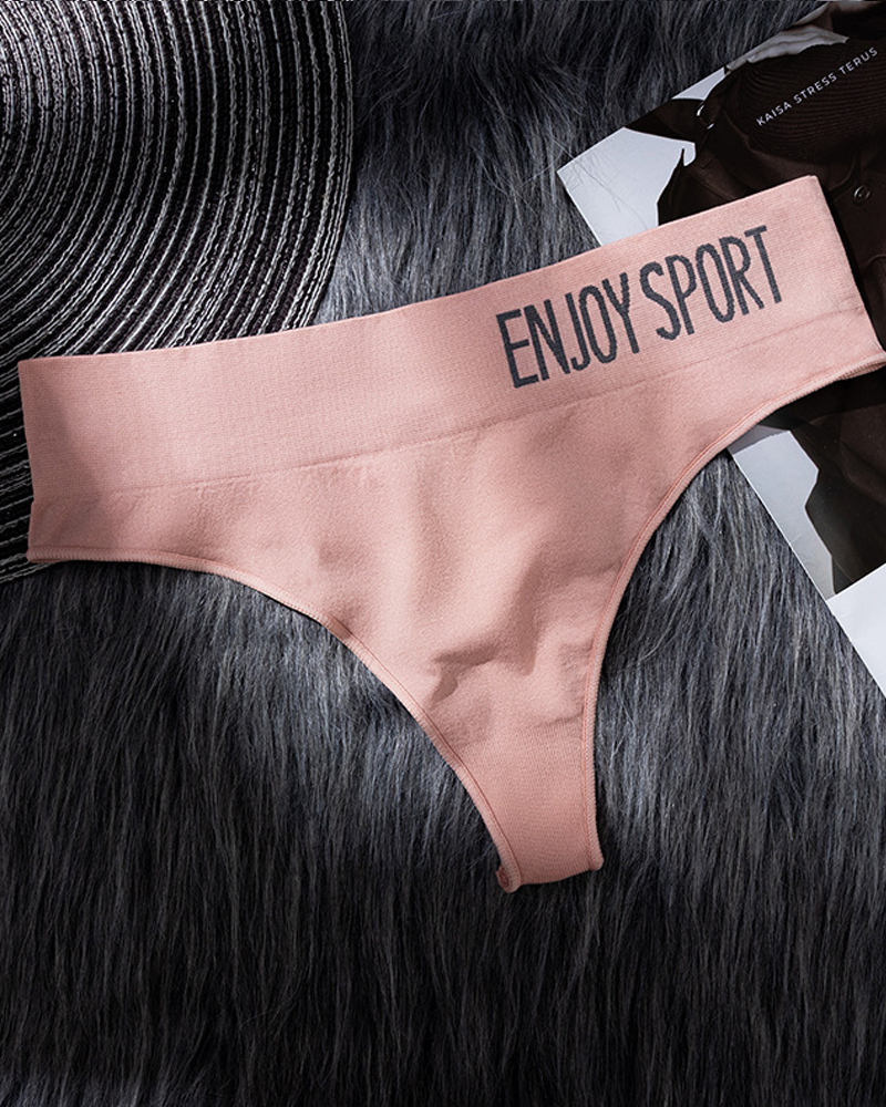 Sexy Seamless Letter Seamless Panties-Curvy-Faja