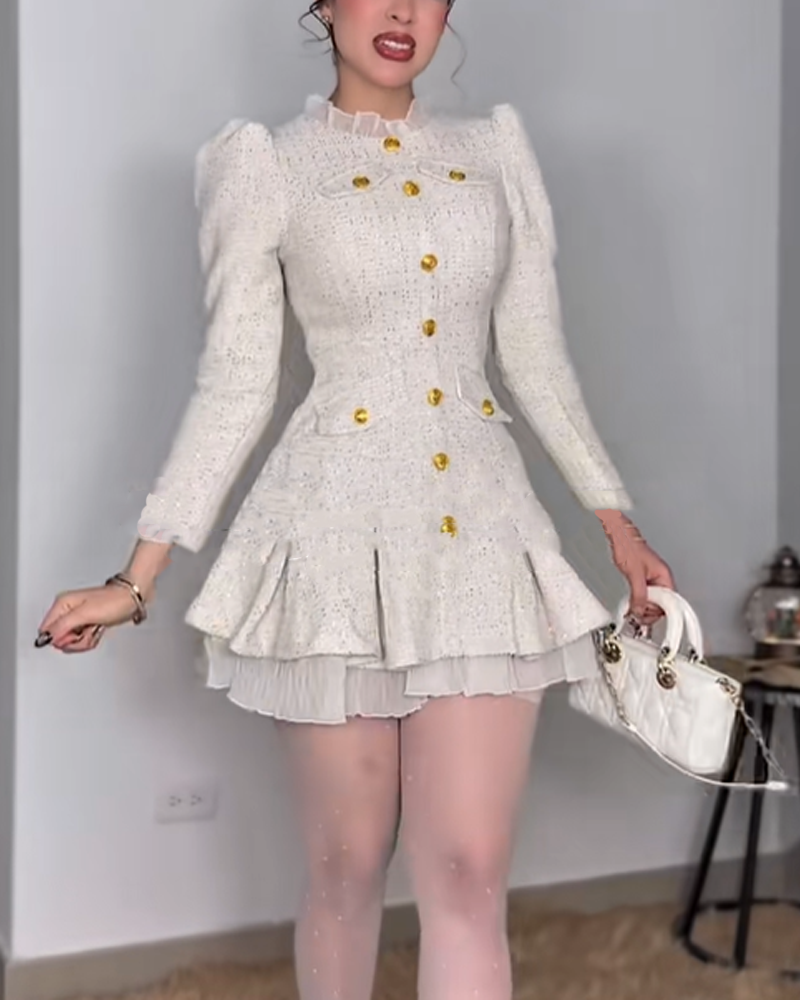 Christmas French Style Ruffled Dress