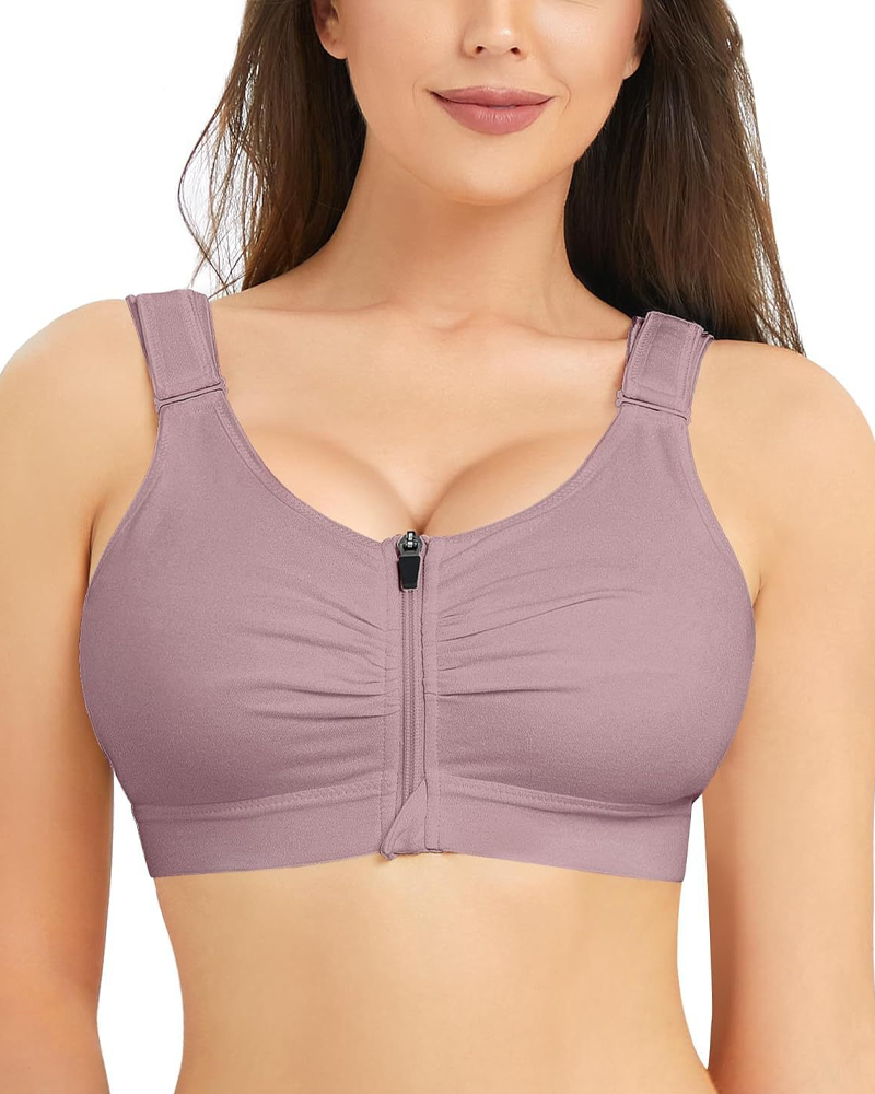Zippered Push-Up Fitness Breathable Shaping Bra