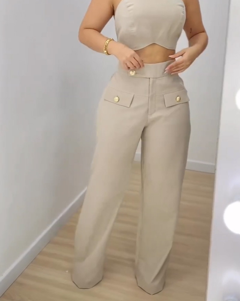 Loose Wide Leg Suit Pants
