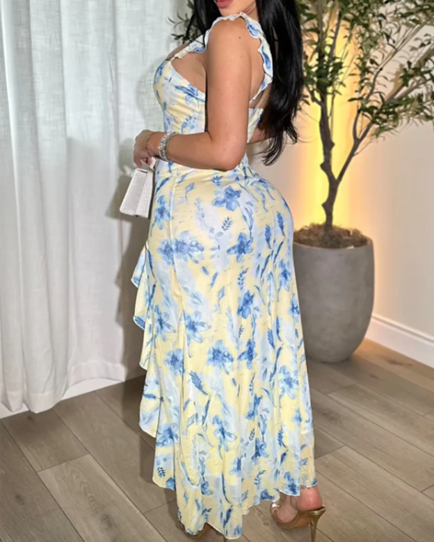 Gentle And Sexy Slim Fit Bevel Lace Long Dress-Curvy-Faja