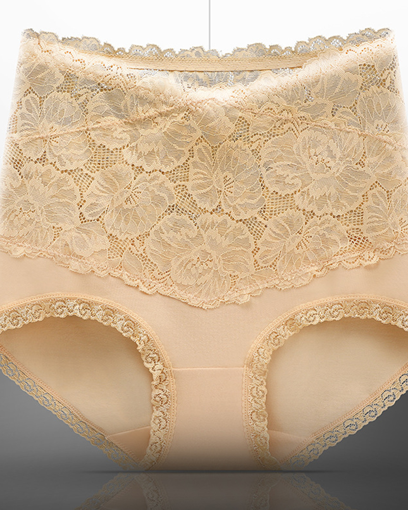 High Waist Tummy Control Sexy Lace Panties-Curvy-Faja