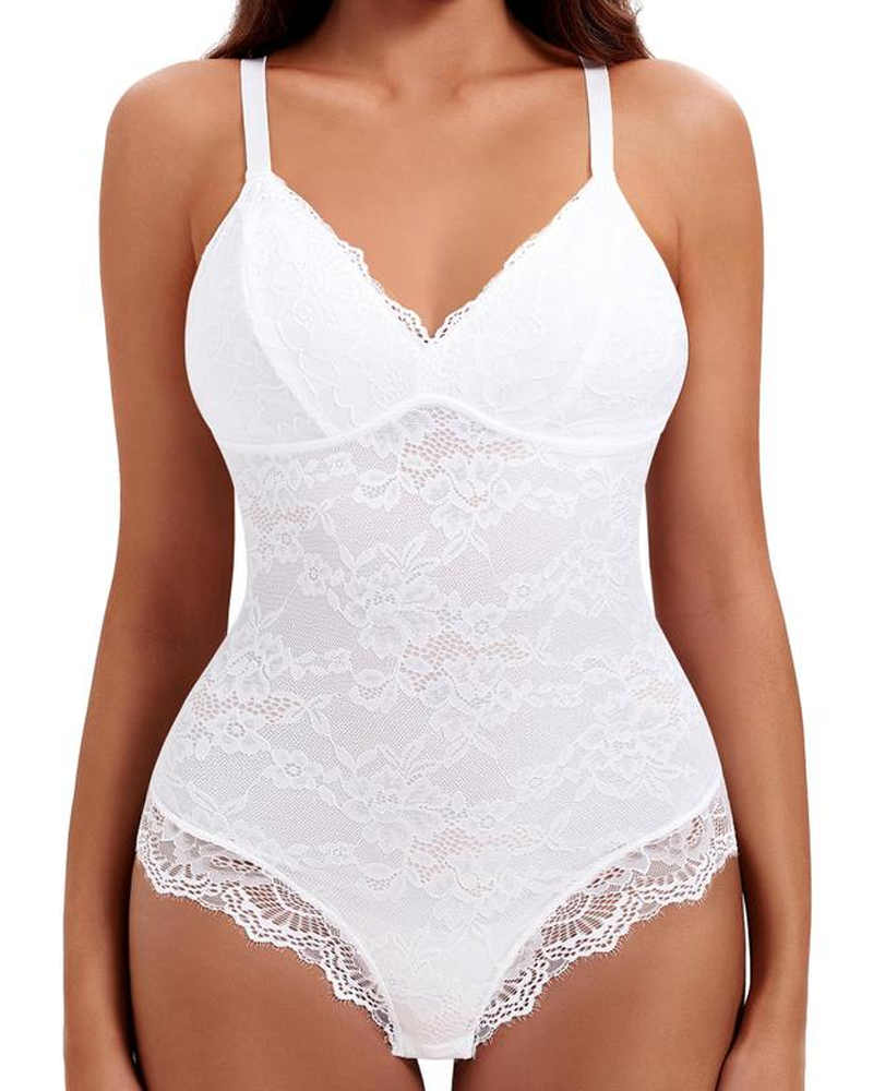 Lace Halter Body Shape Bodysuit
