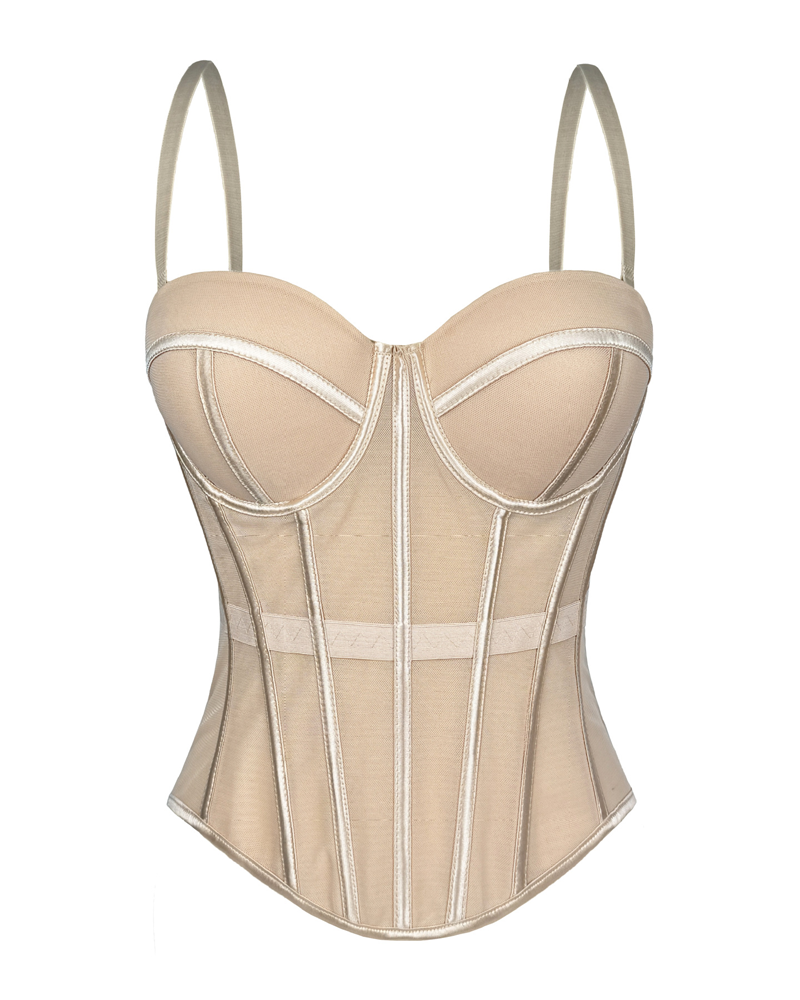 Sexy Mesh Suspender Corset