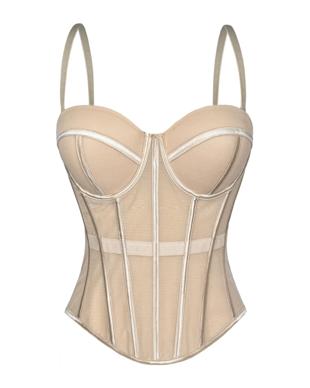 Sexy Mesh Suspender Corset