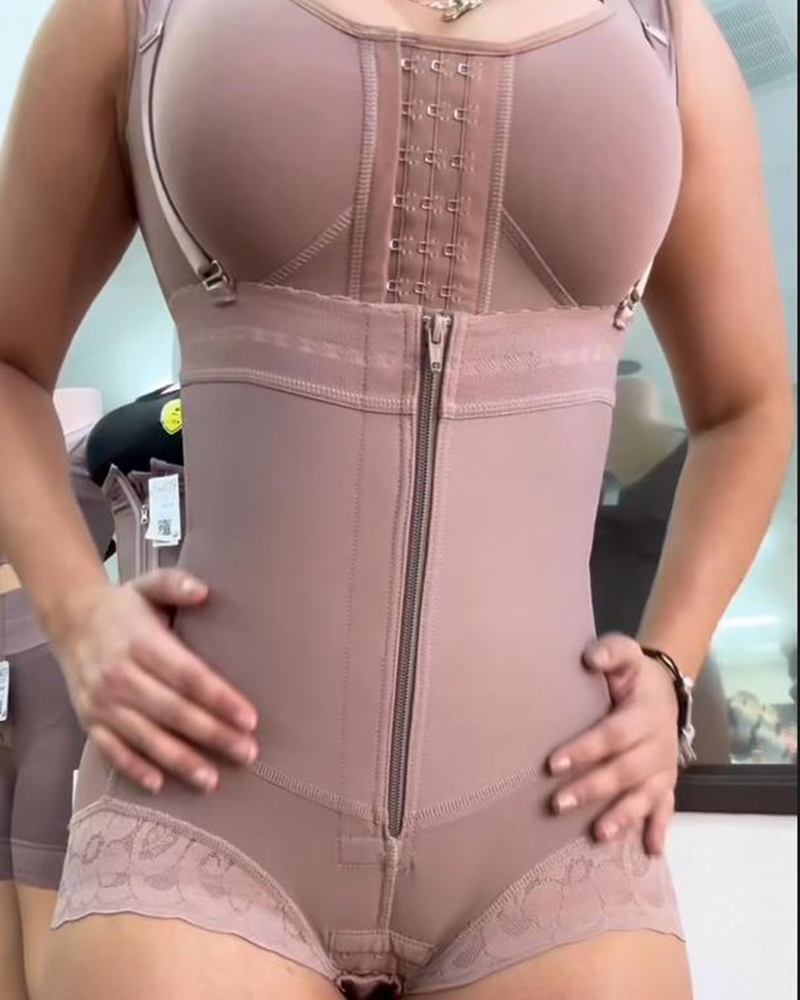 Button-zip Shapewear-Curvy-Faja