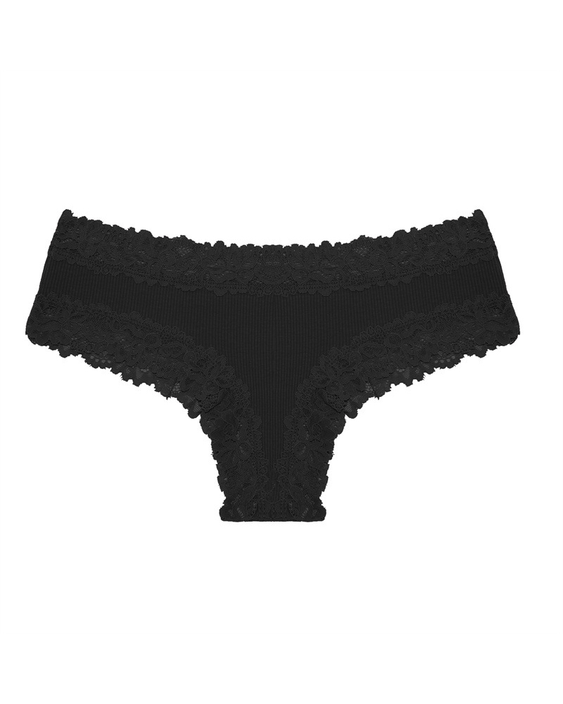 Sexy mid-rise ribbed cotton briefs-Curvy-Faja