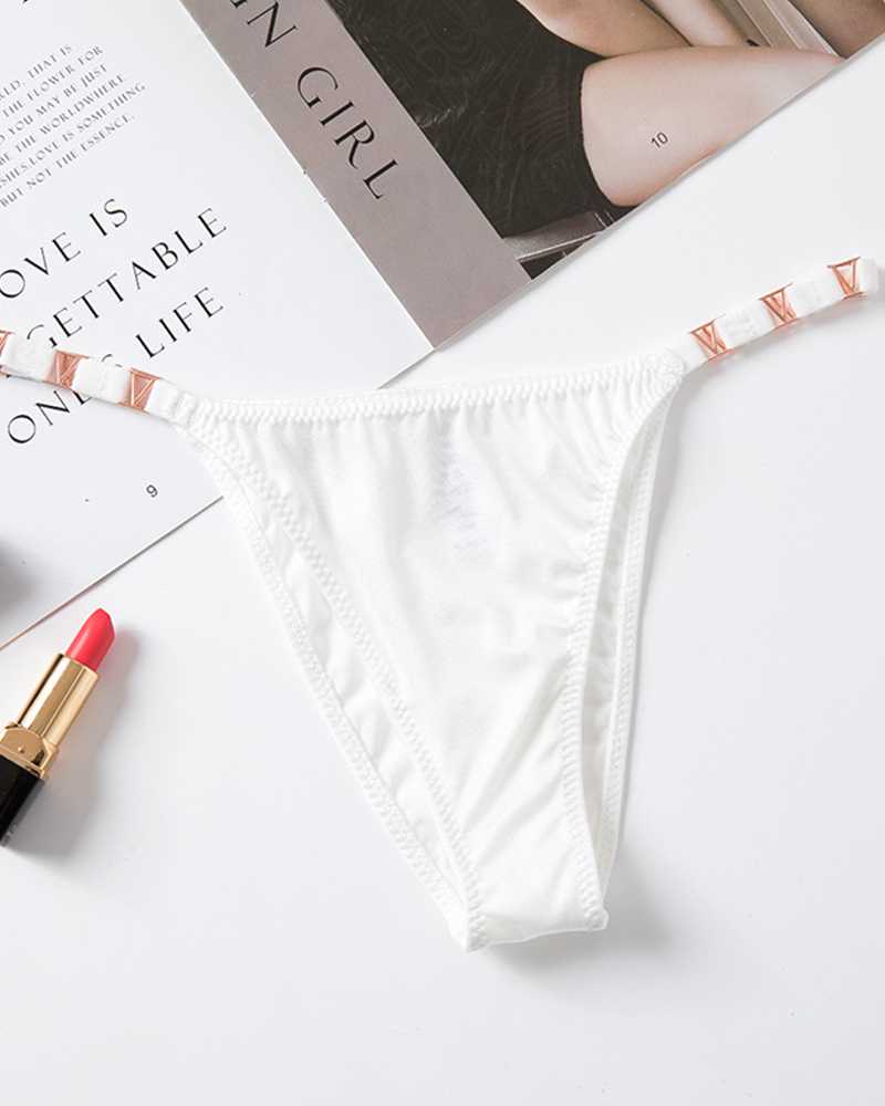 Sexy V-Shaped Metallic Ice Silk Panties-Curvy-Faja