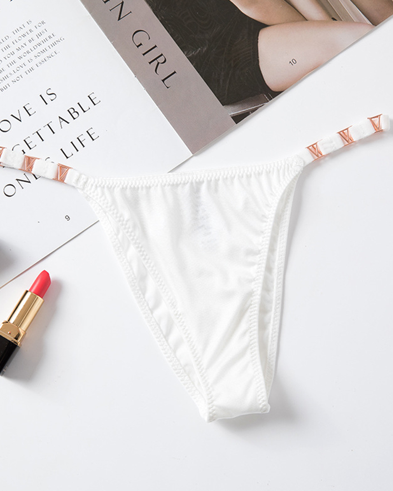 Sexy V-Shaped Metallic Ice Silk Panties-Curvy-Faja