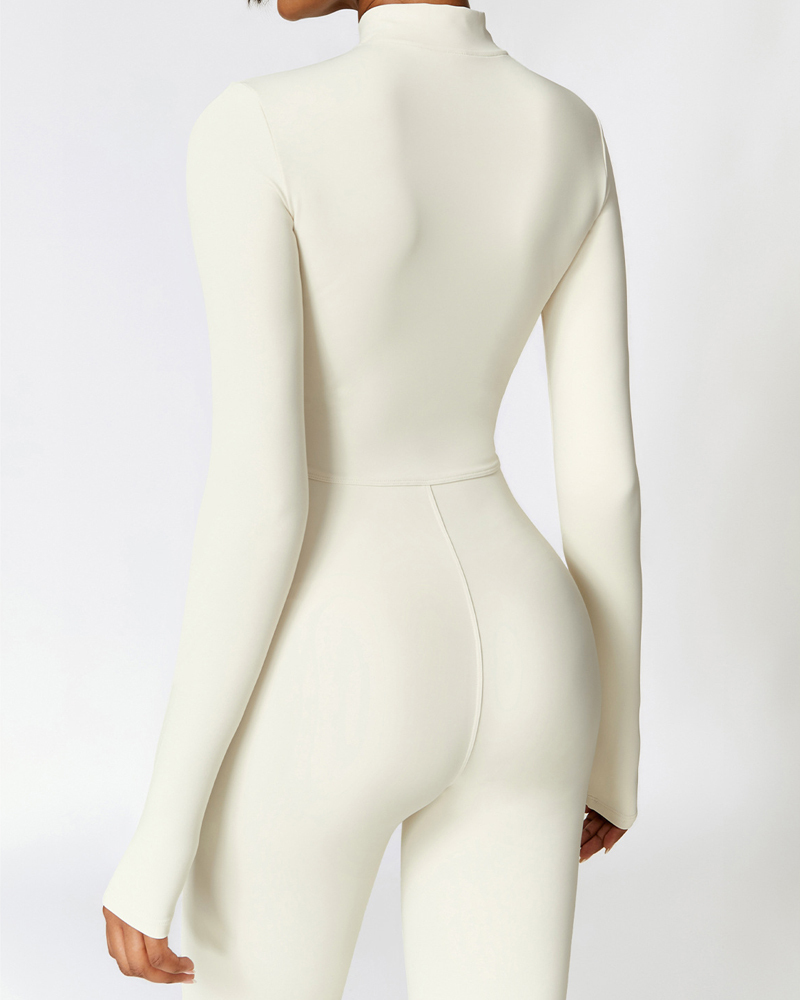 Tight Fleece Yoga Jumpsuit-Curvy-Faja