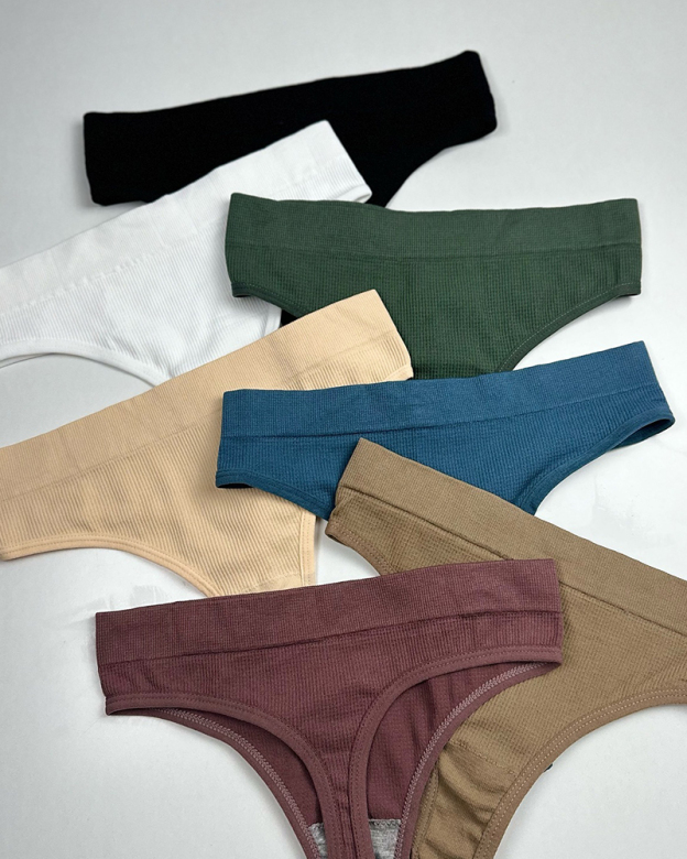 Seamless Ribbed Briefs Set-Curvy-Faja