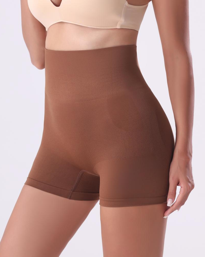 Mid-Rise Seamless Boxer Shorts-Curvy-Faja