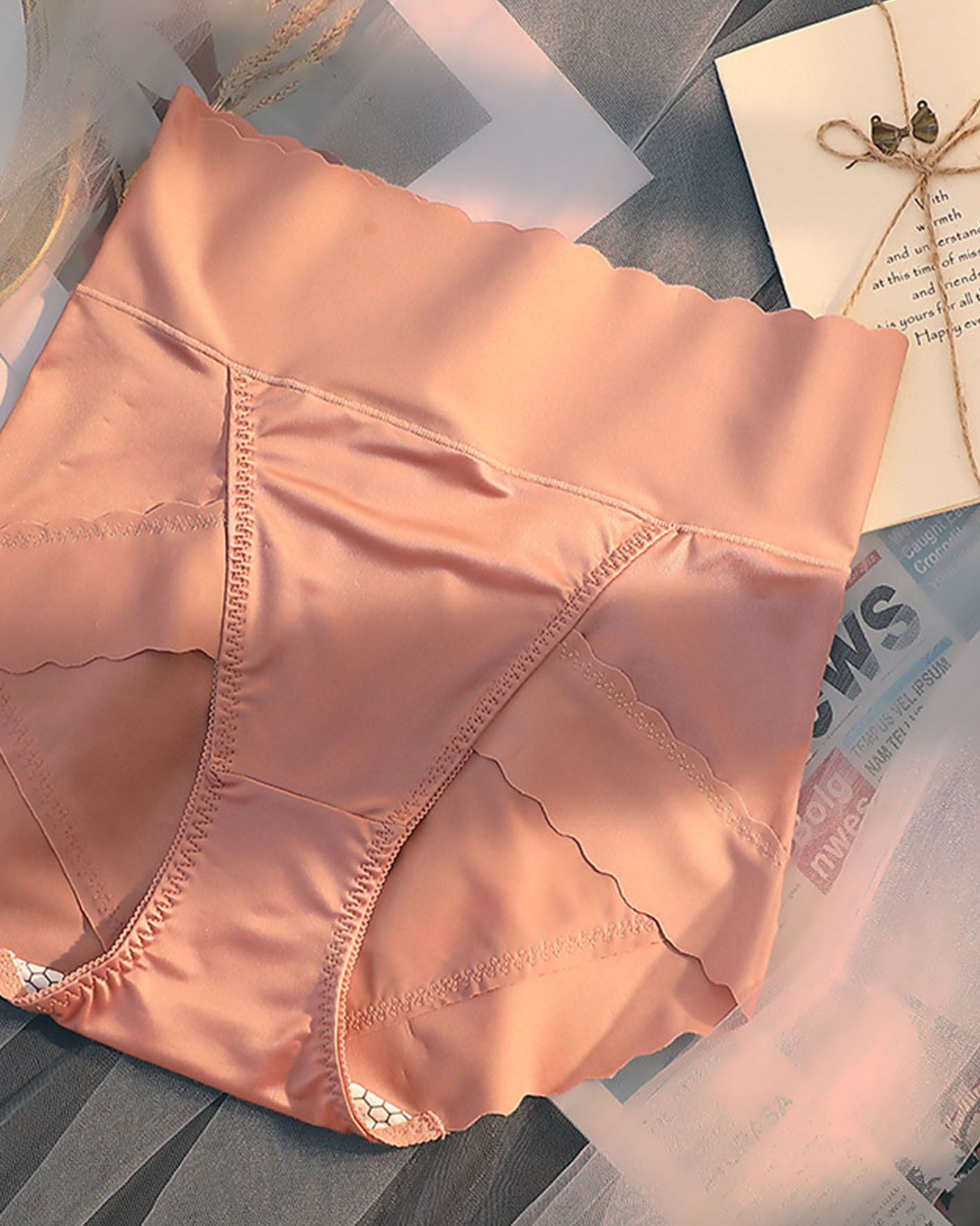 High-Waisted, Hip Lift Satin Fashion Panties