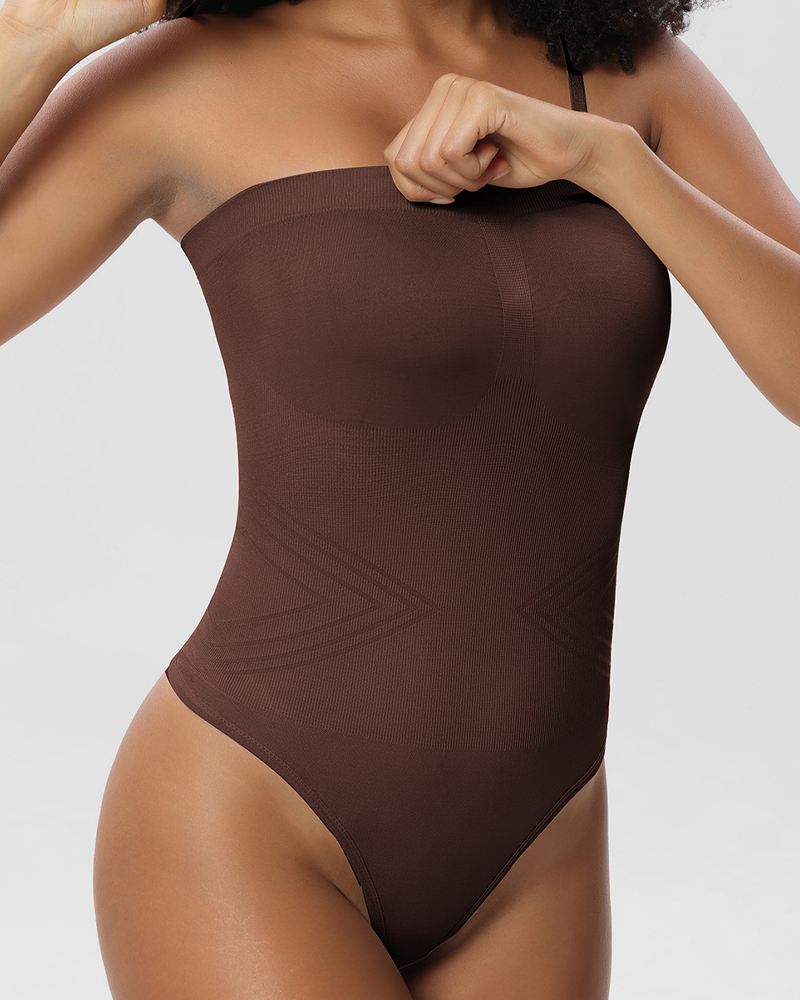 Bodysuit With Removable Straps-Curvy-Faja