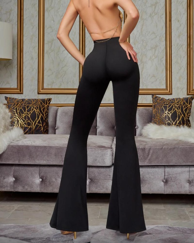 Black Hip-Lift Bell Bottoms
