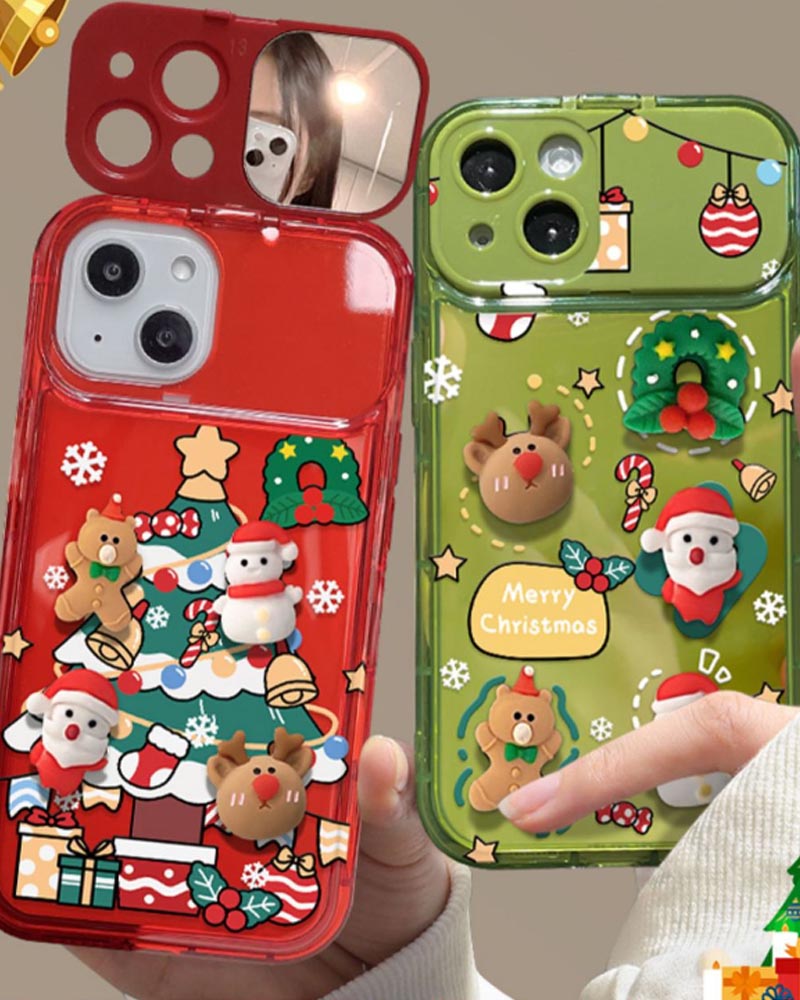Christmas Flip Mirror Phone Case-Curvy-Faja