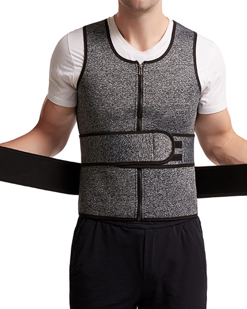 Men's Double Belt Tummy Control Vest Sweat-Proof Fitness Corset