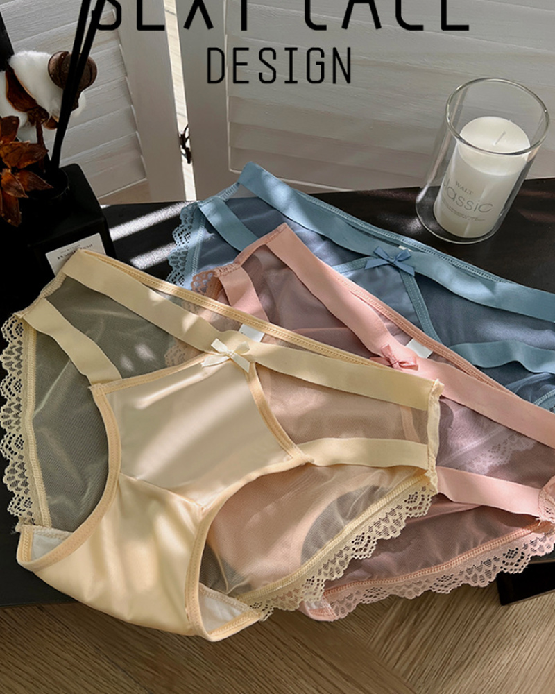 Sexy Hollow Satin Panties
