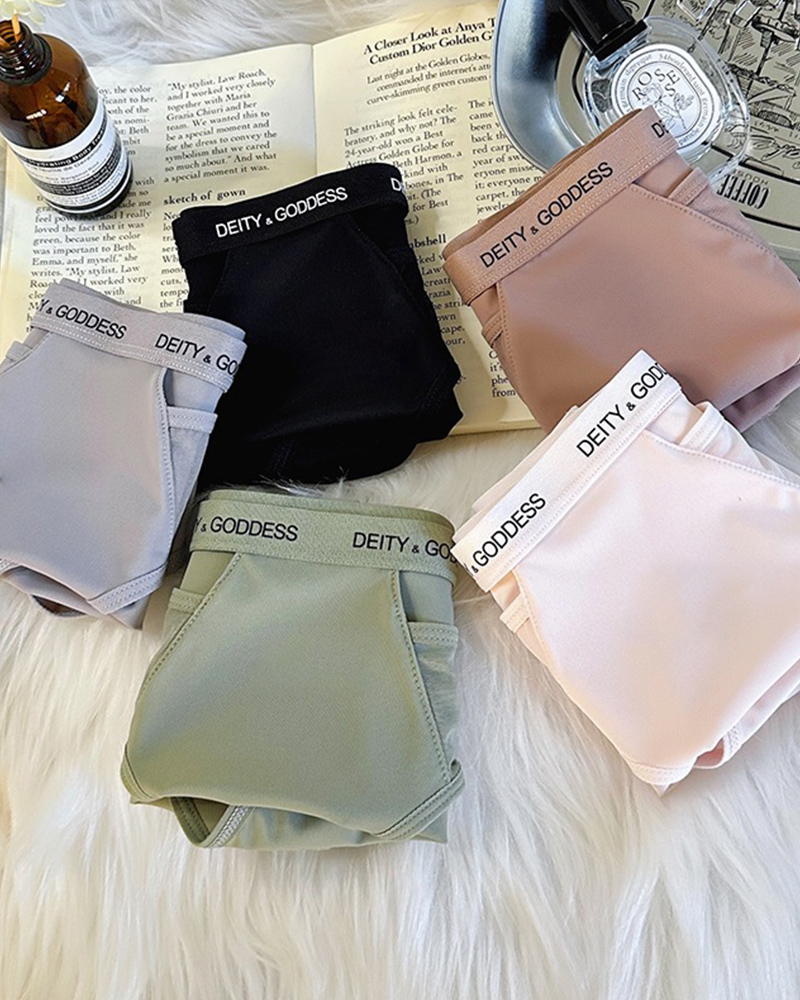 Lettering Sports Style Hip Lift Mid-Rise Briefs