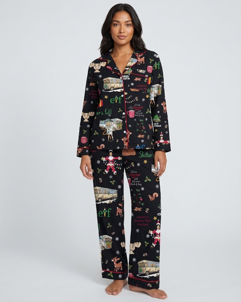 Women Comfortable Christmas Pajama Set Loungewear