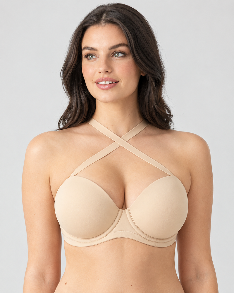 Plus Size Convertible Underwire Bra With Comfort Light Padded Cups