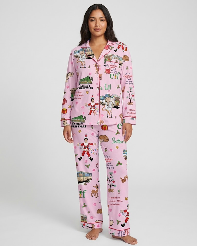 Women Comfortable Christmas Pajama Set Loungewear