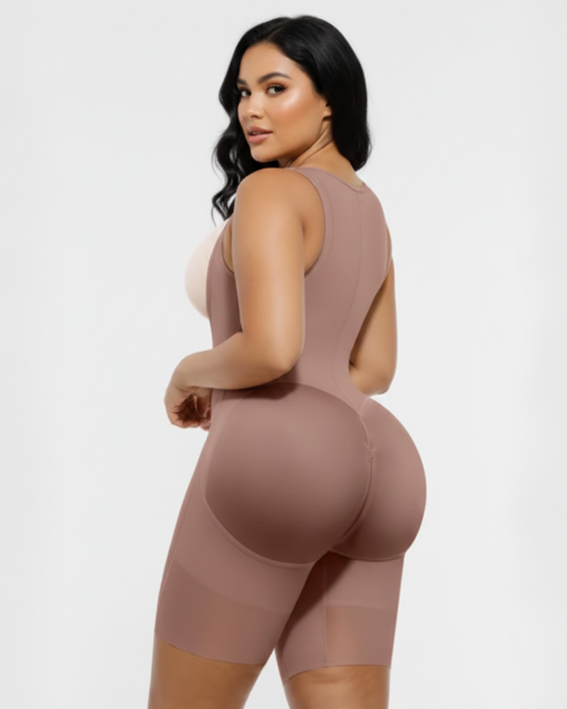 Open Front V‑Belt Tummy Control Butt Lifter Shapewear Bodysuit