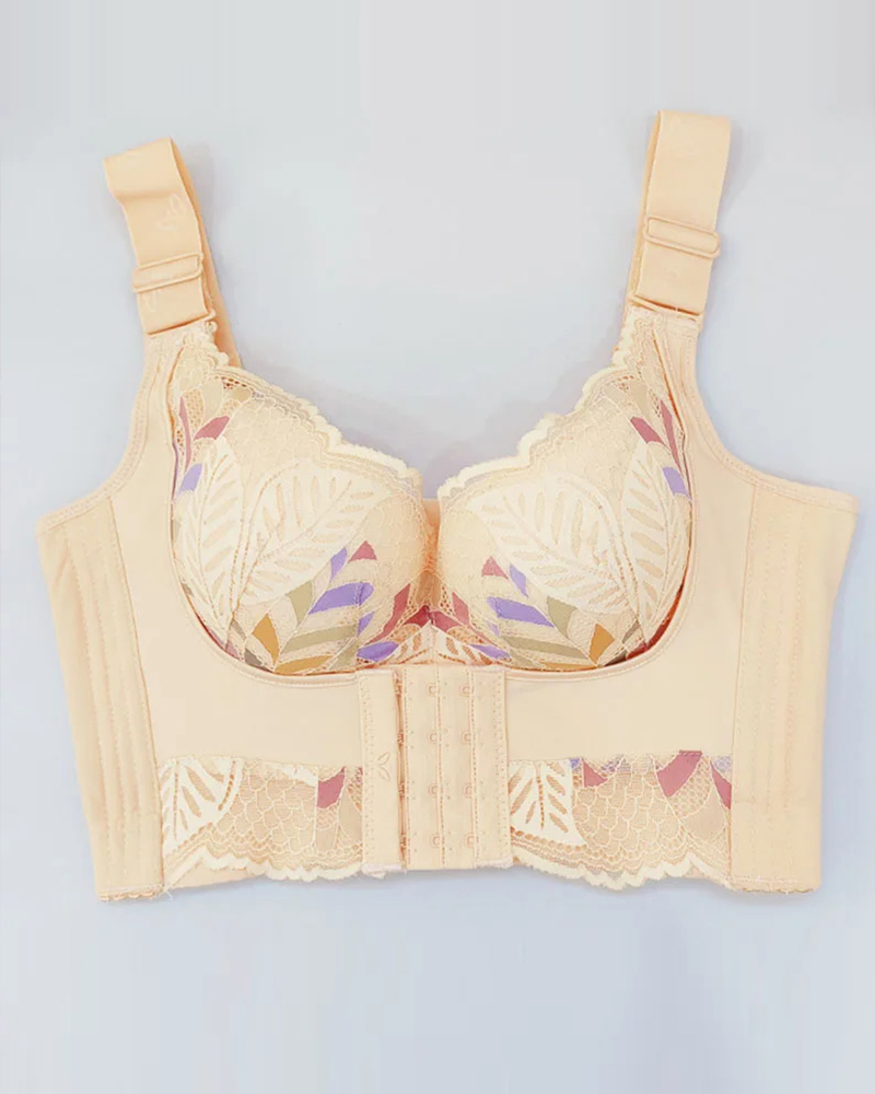 Women Side Support Longline Wide Adjustable Straps Wireless Bra