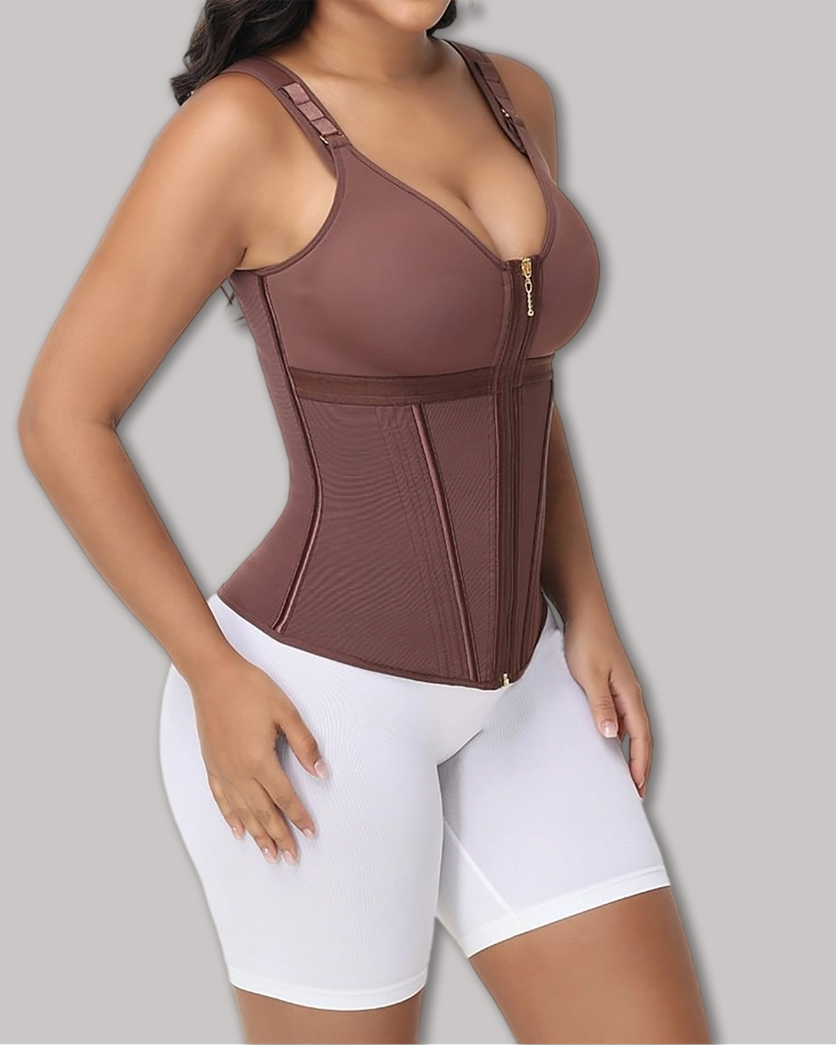 Extreme Latex Corset Waist Vest With Bra