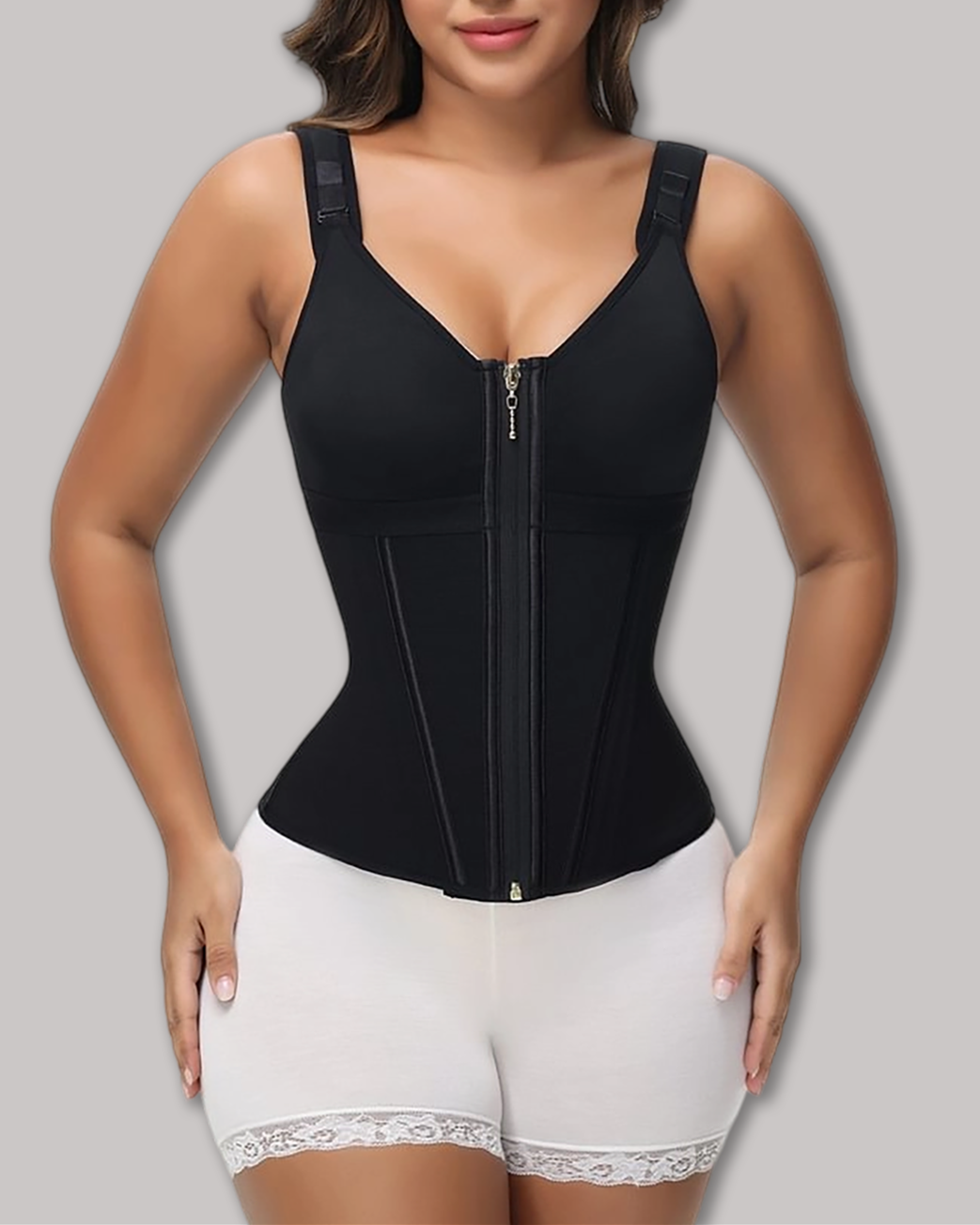 Extreme Latex Corset Waist Vest With Bra