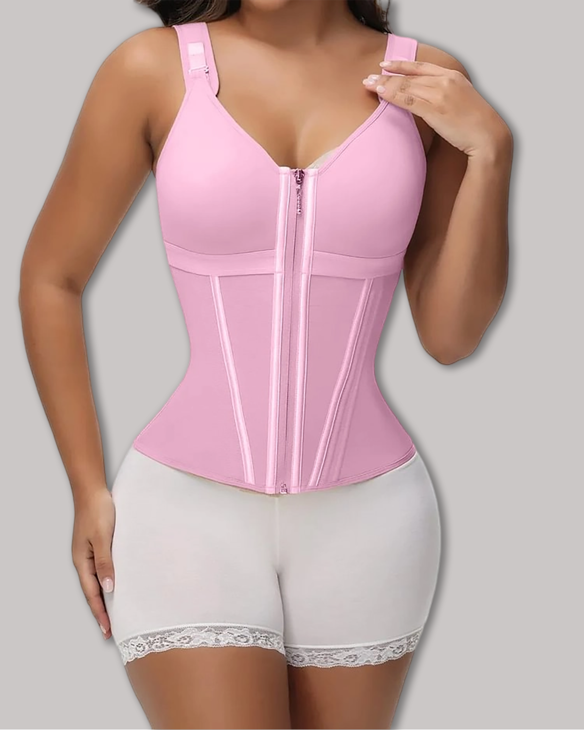 Extreme Latex Corset Waist Vest With Bra