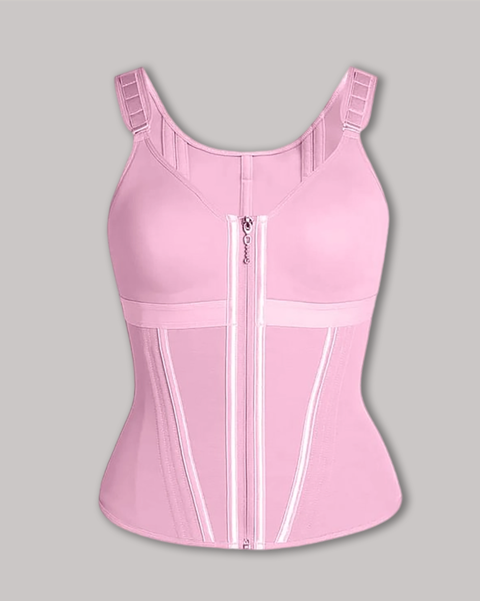 Extreme Latex Corset Waist Vest With Bra