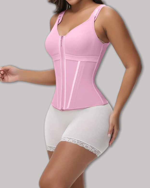 Extreme Latex Corset Waist Vest With Bra