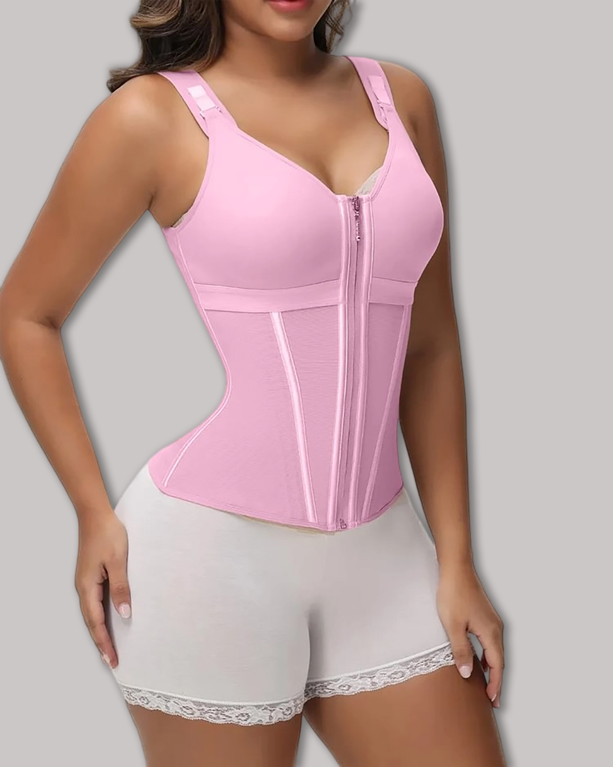 Extreme Latex Corset Waist Vest With Bra