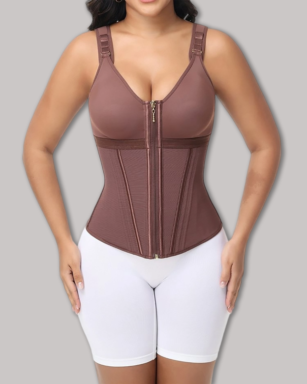 Extreme Latex Corset Waist Vest With Bra