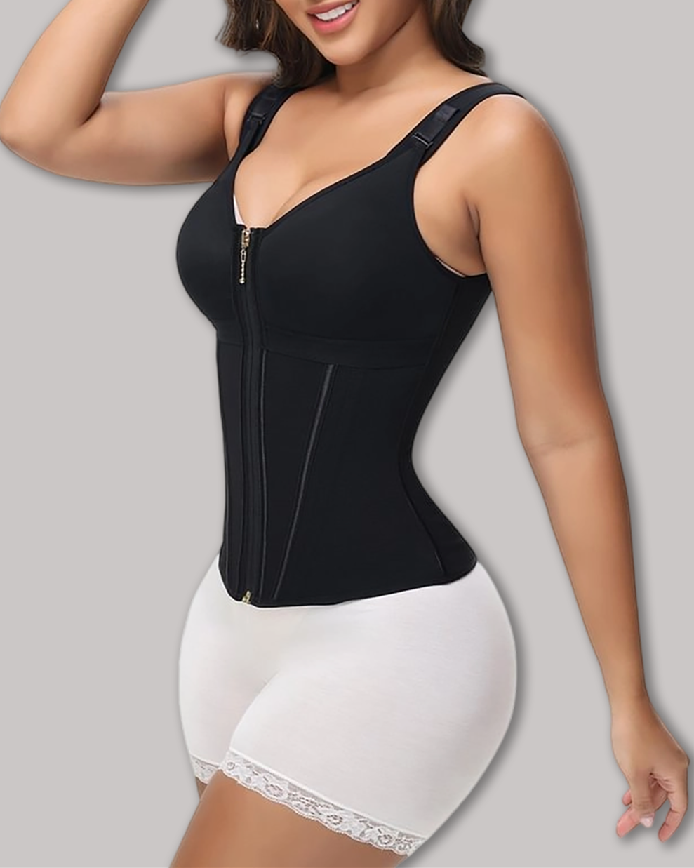 Extreme Latex Corset Waist Vest With Bra
