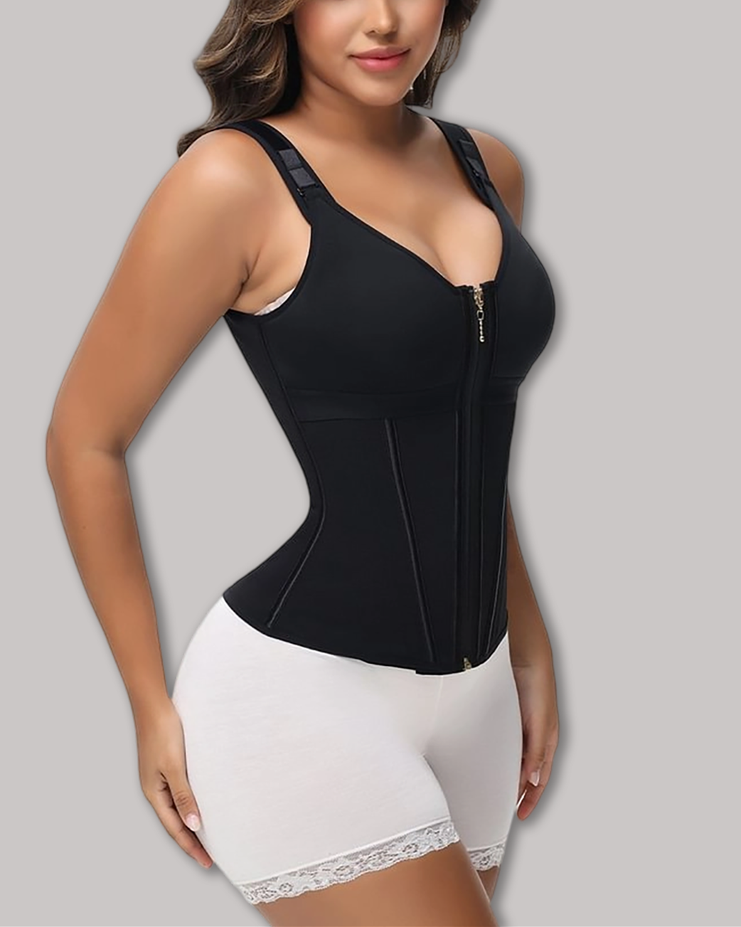 Extreme Latex Corset Waist Vest With Bra