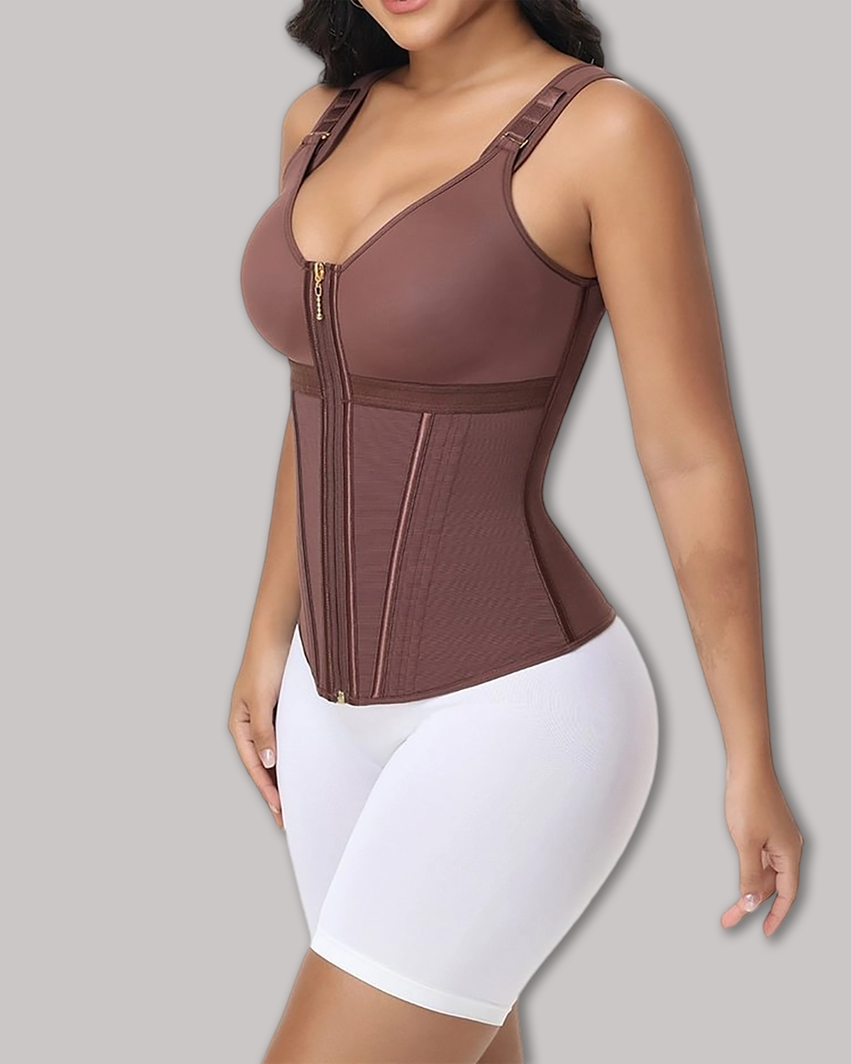 Extreme Latex Corset Waist Vest With Bra