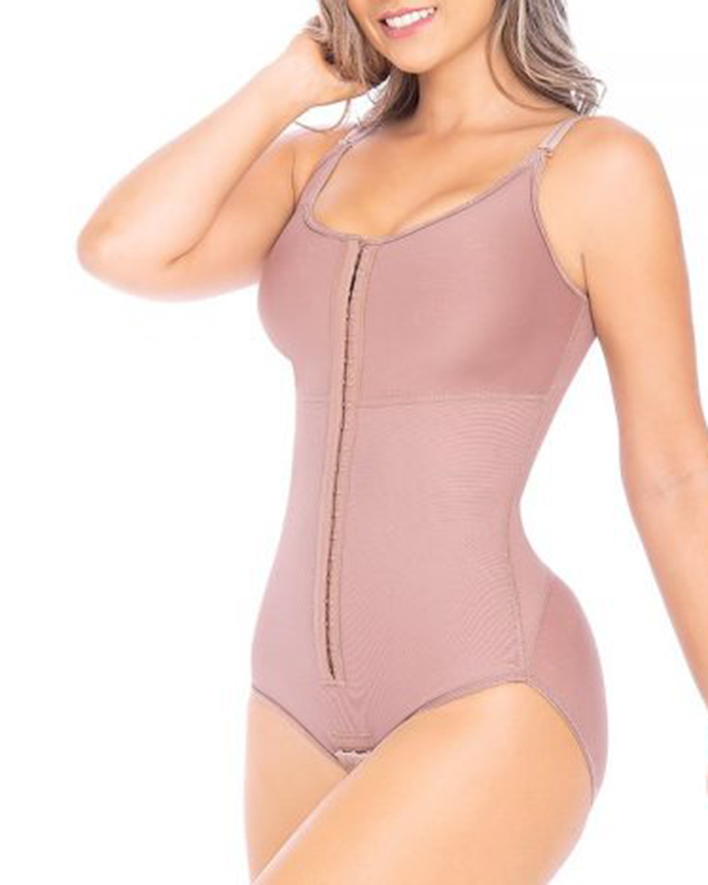 Women Waist Trainer Bodysuit Slimming Shapewear V Neck Jumpsuits 