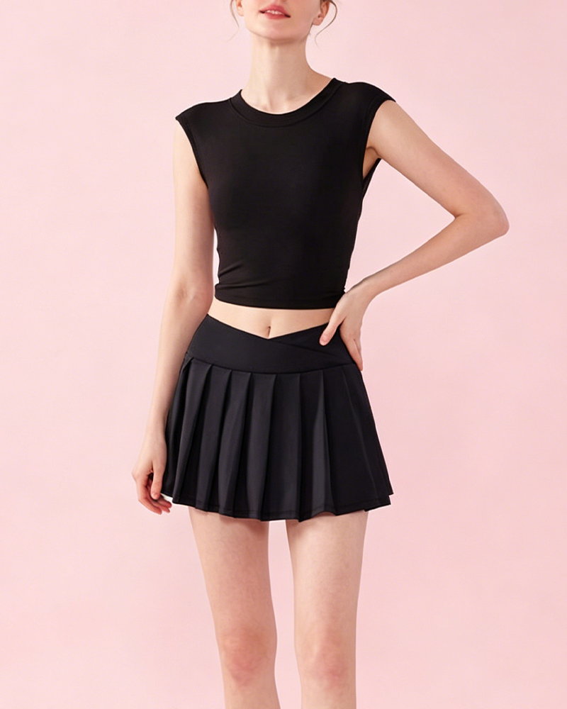 Crisscross Back Shaping Workout Top with Built-In Bra