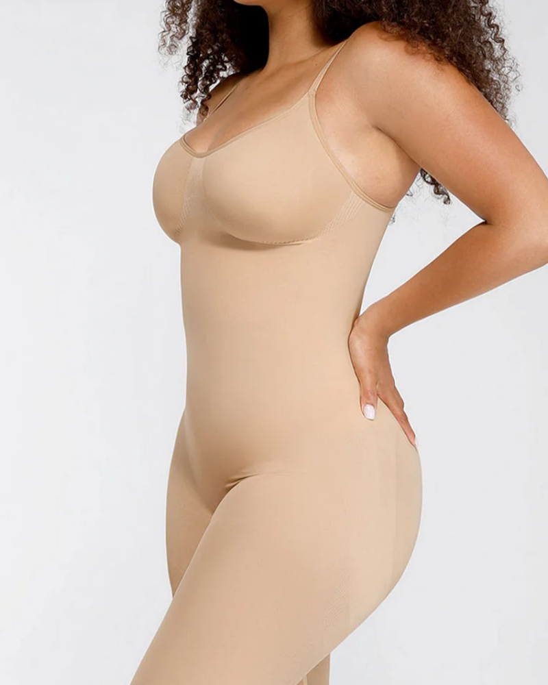 Seamless Breast Support Waist and Abdomen Shaping Mid Thigh Body Shaper-Curvy-Faja
